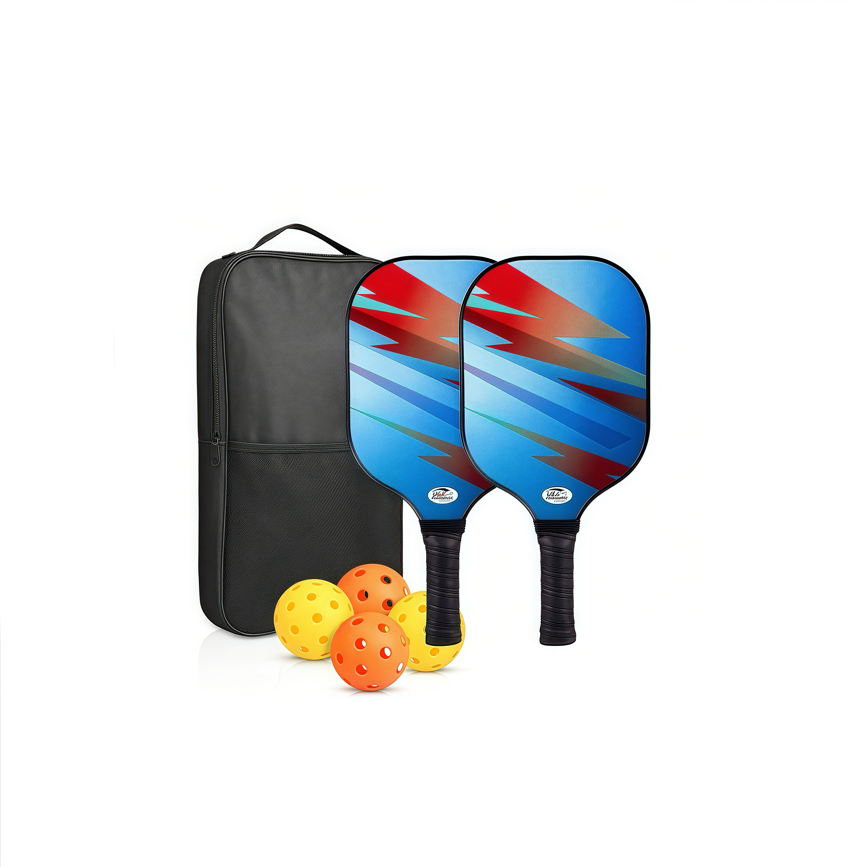 Fiberglass Pickball Set, Pickleball Set with 2 Pickleball Rackets, Mesh Bag and 4 Ball, Pickleball Paddles Set ​for Men Women