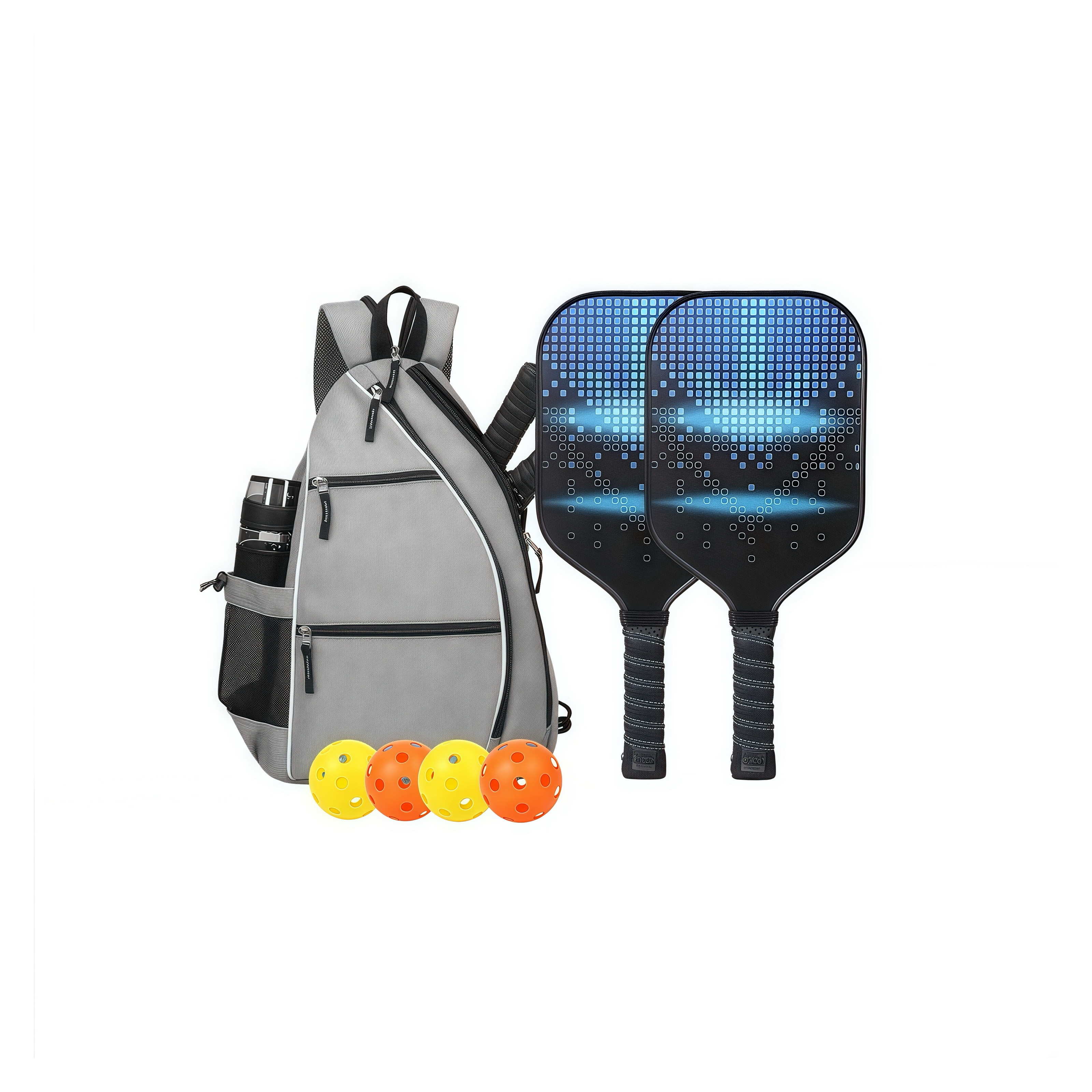 Premium Glass Pickleball Set With Adjustable Backpack| Sports bag