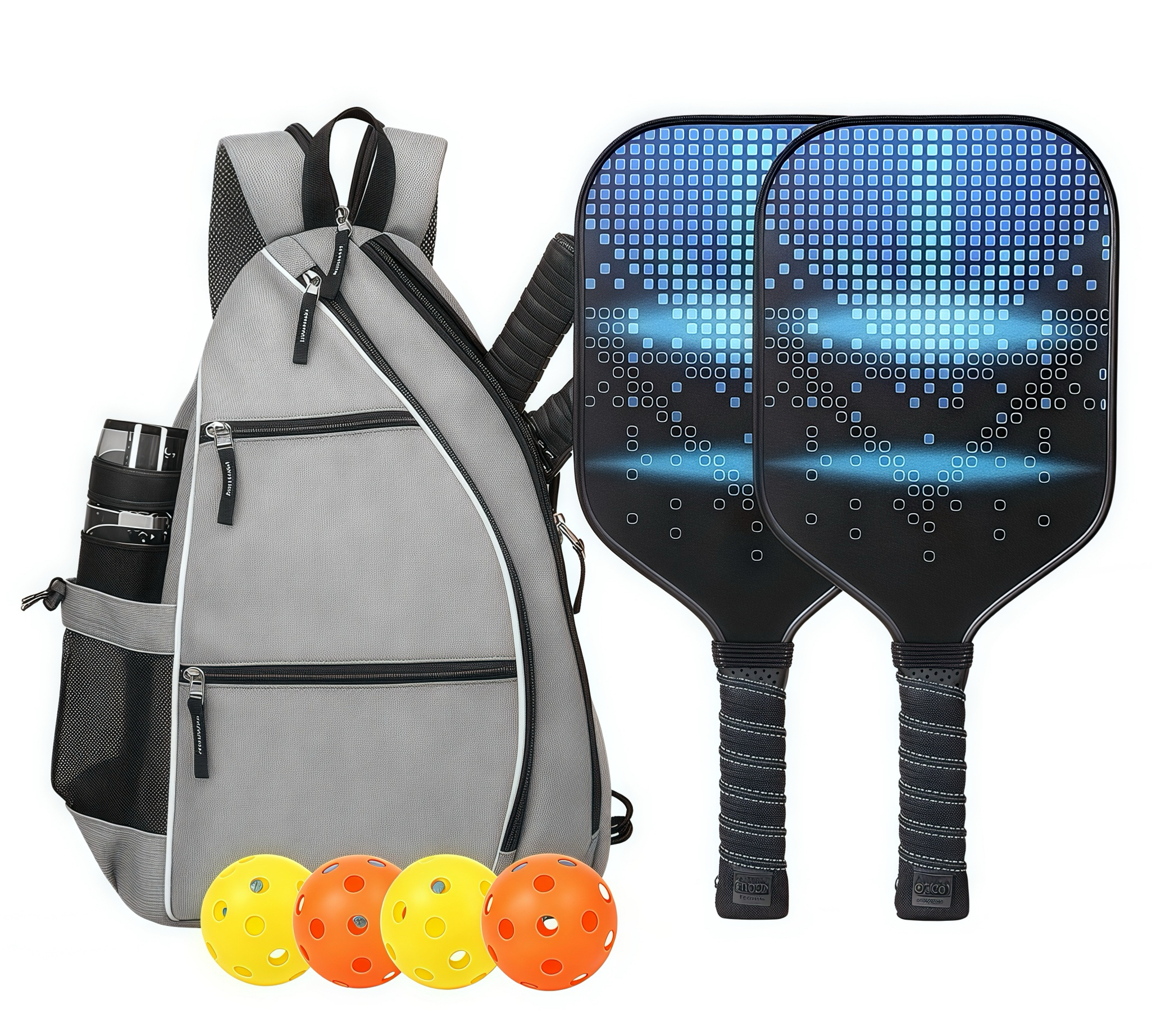 Premium Glass Pickleball Set With Adjustable Backpack| Sports bag