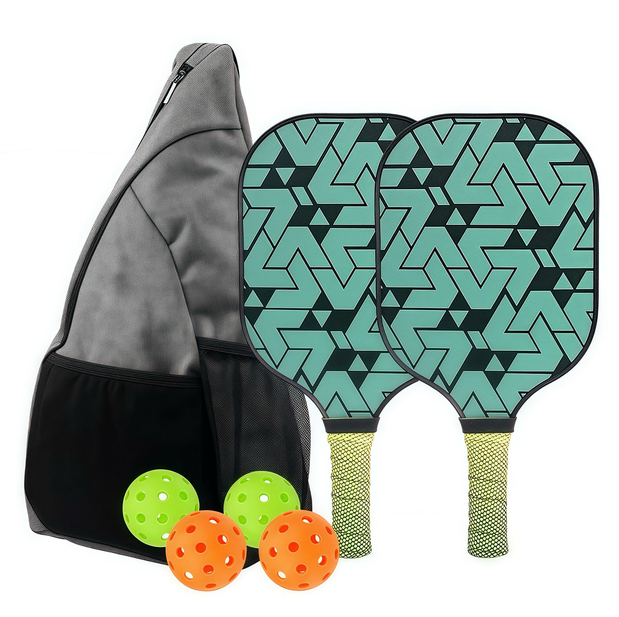 Premium Glass Pickleball Set With Single - Shoulder Triangular bag