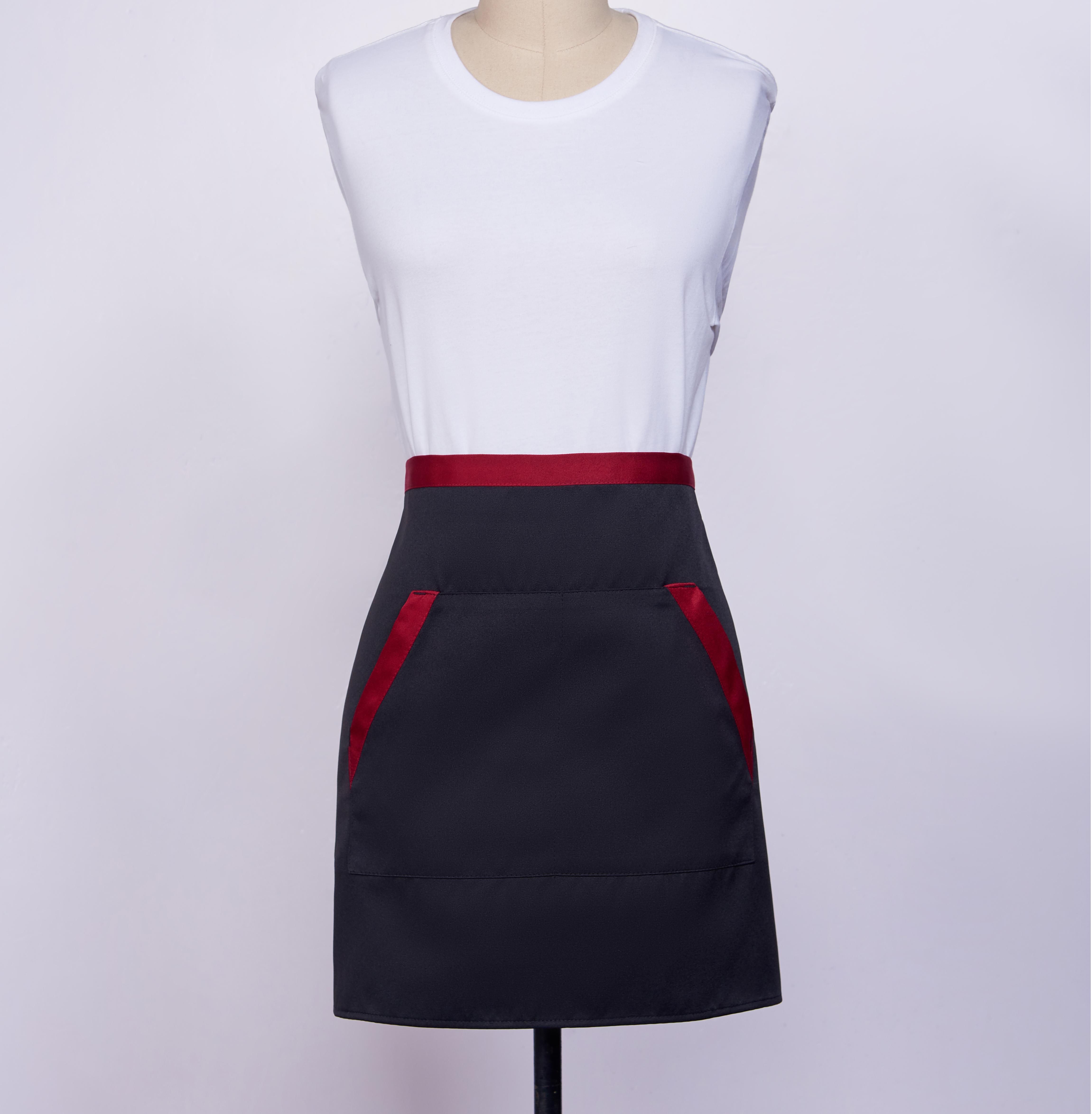 Color-block waist apronw/ 2 pockets 
