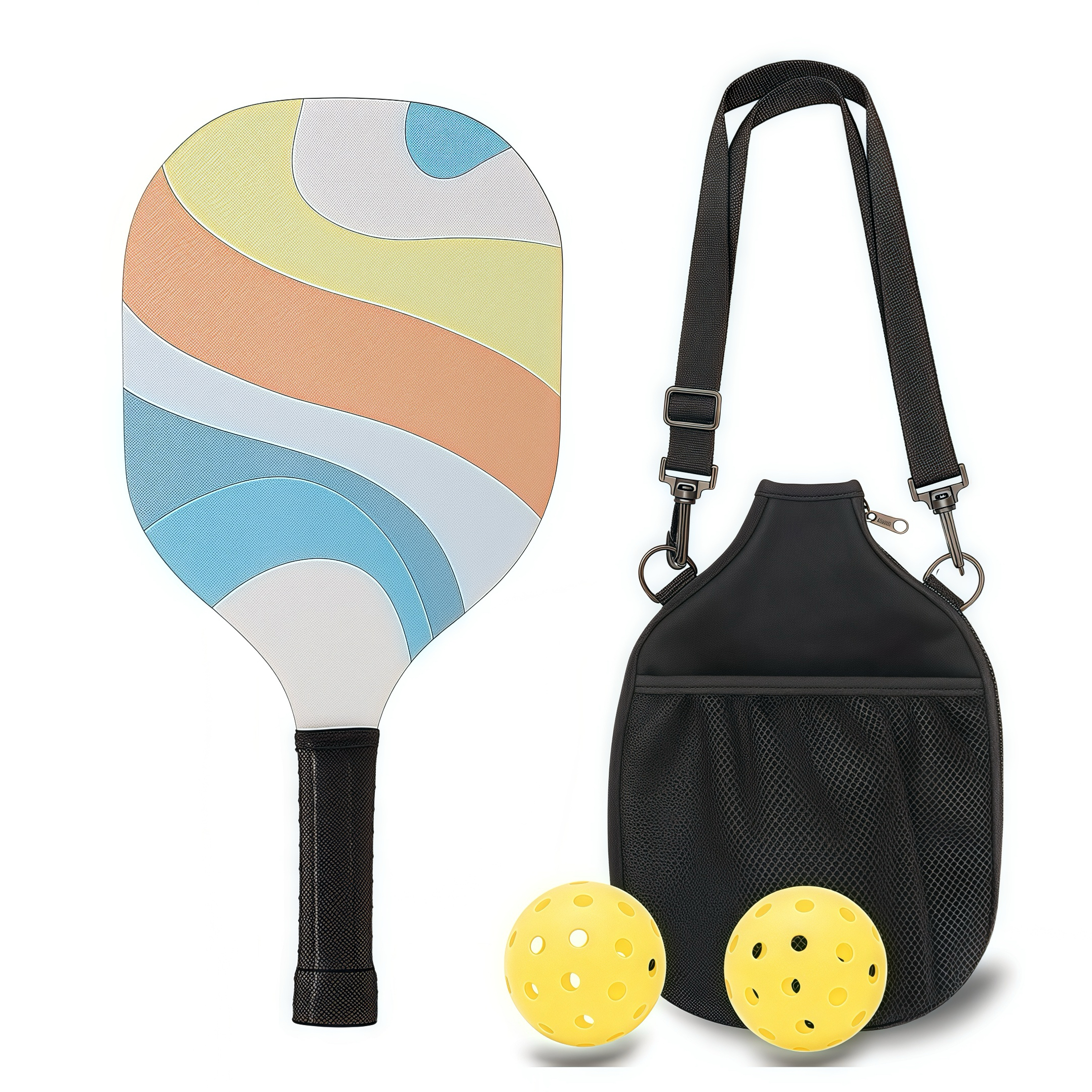 Premium Wooden Fiber Pickleball Set with Single - Shoulder Bag 