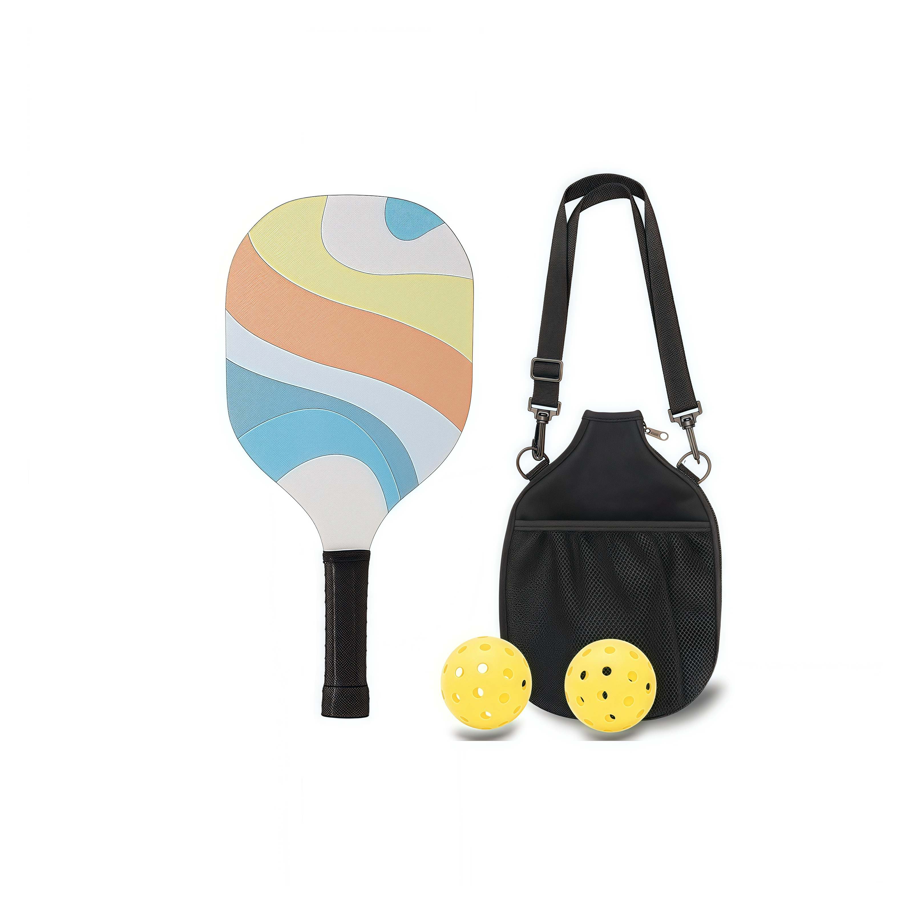 Premium Wooden Fiber Pickleball Set with Single - Shoulder Bag 