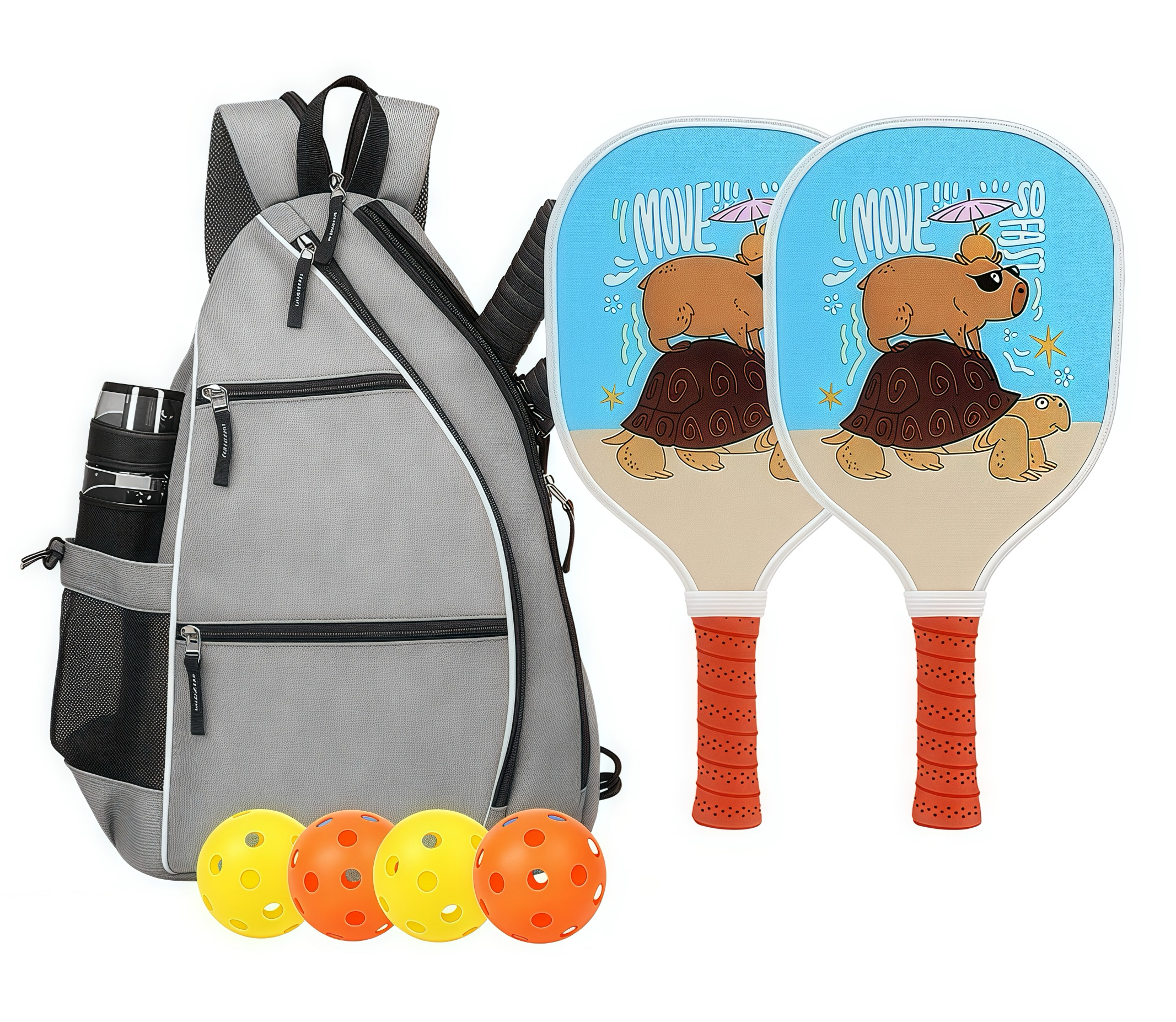 Premium Wooden Pickleball Set With Adjustable Backpack| Sports bag