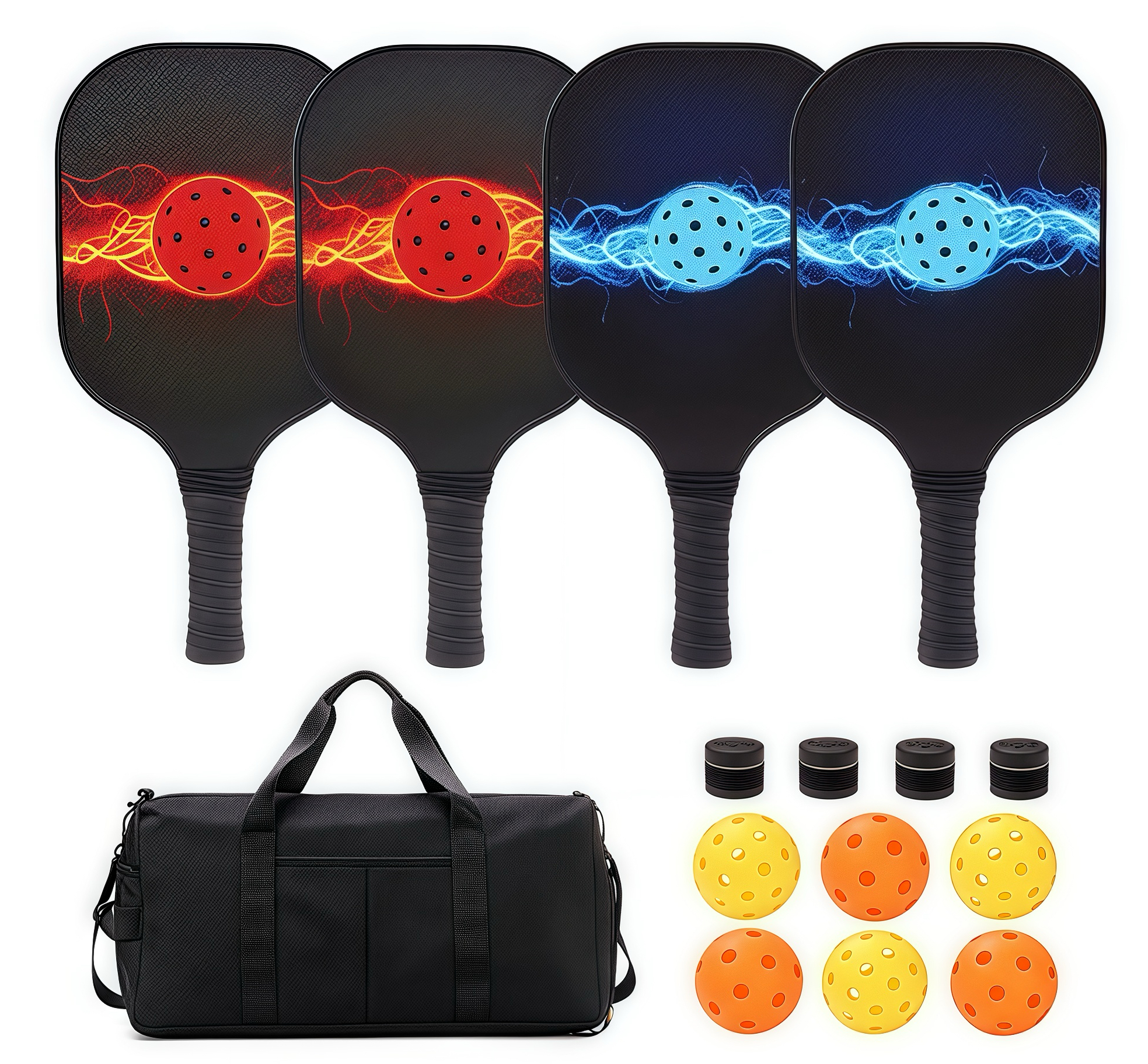 USAPA Approved Carbon Fiber Pickleball Paddle Set with handle bag| Sports Bag