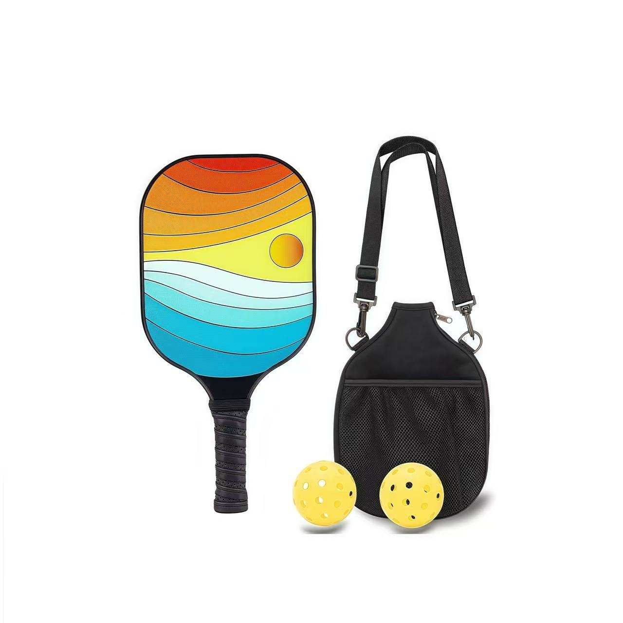 Premium Glass Fiber Pickleball Set with Single - Shoulder Bag 