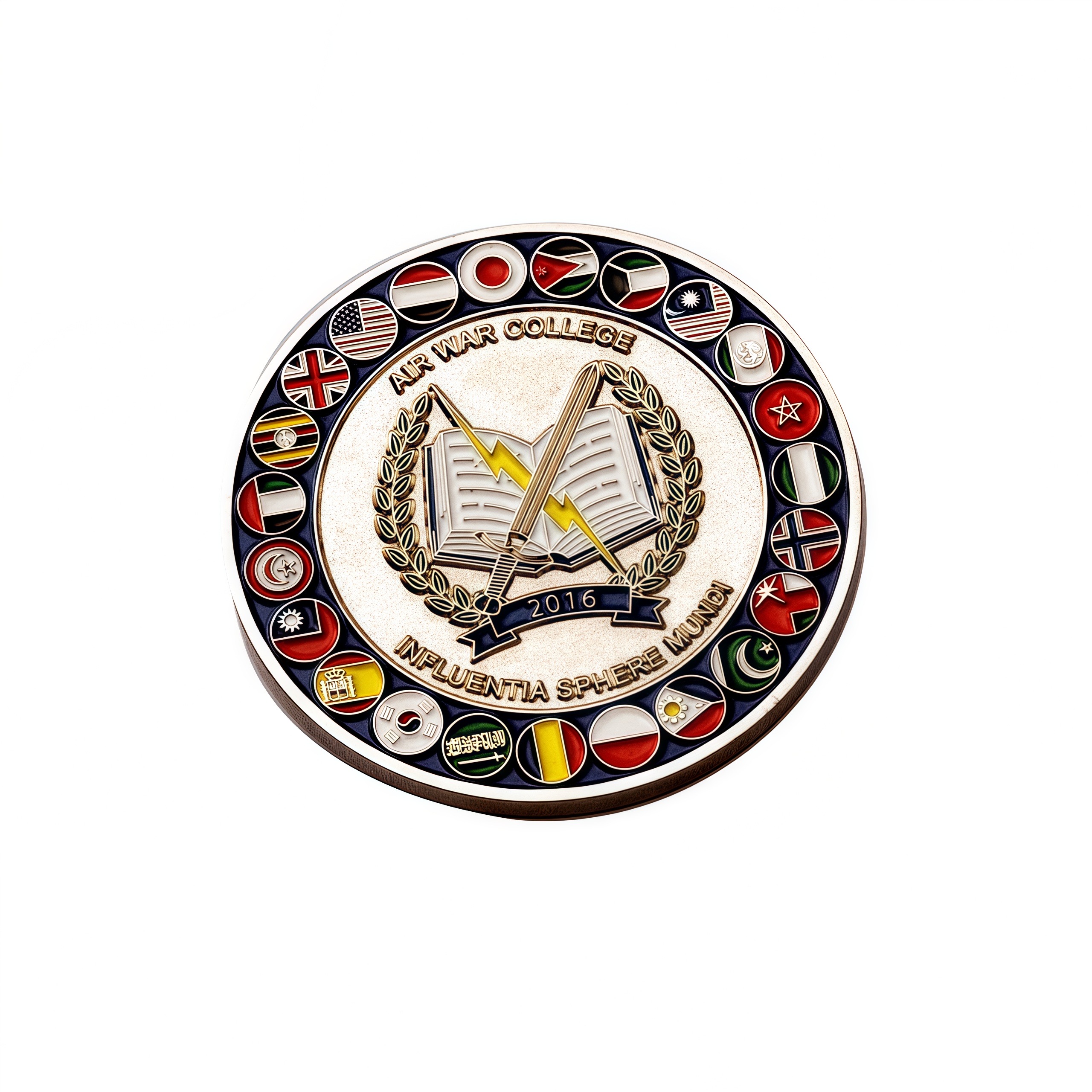 Shinny Challenge Coin With Color