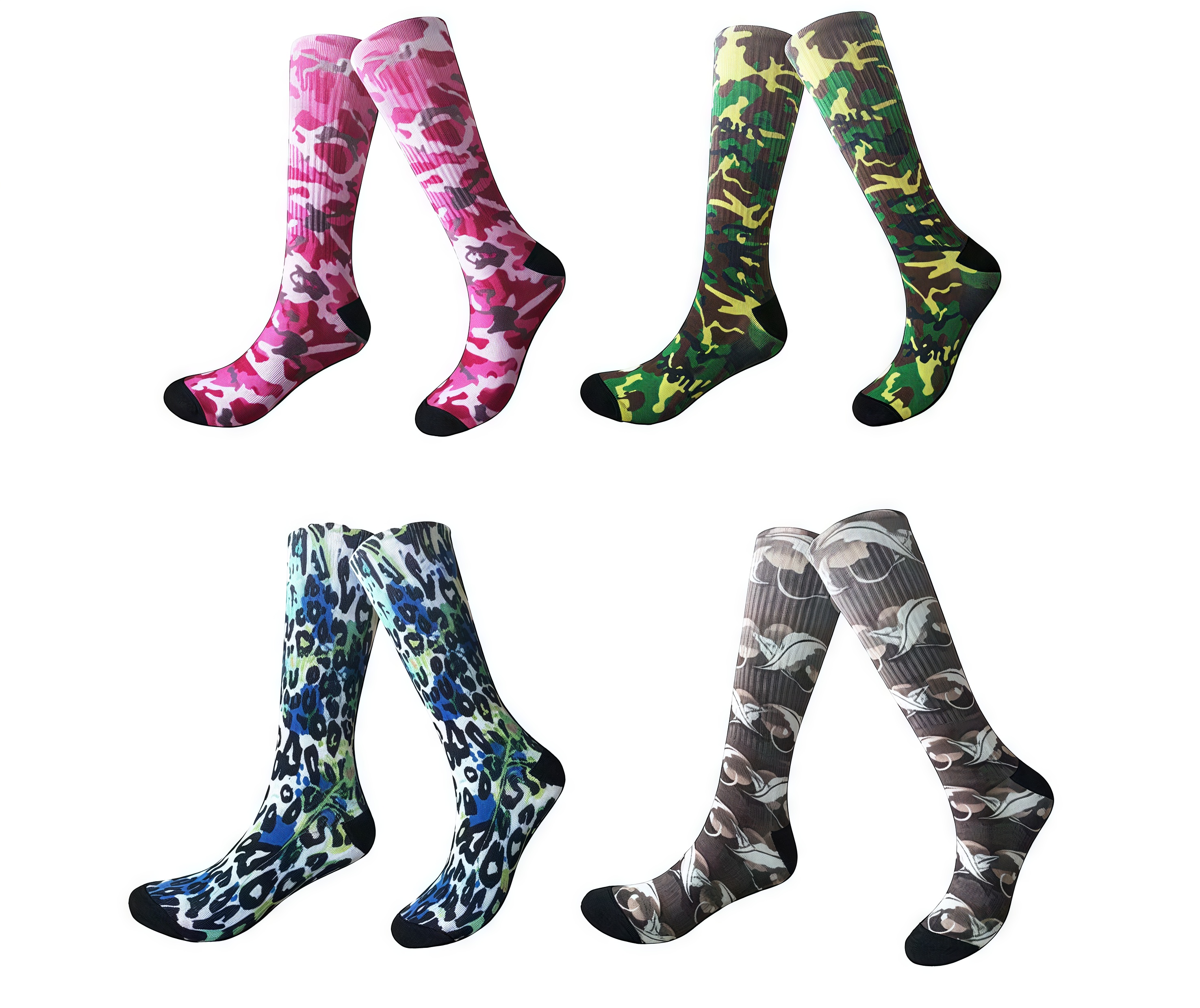 Digital 360° Printed Calf Crew Socks (Customizable)