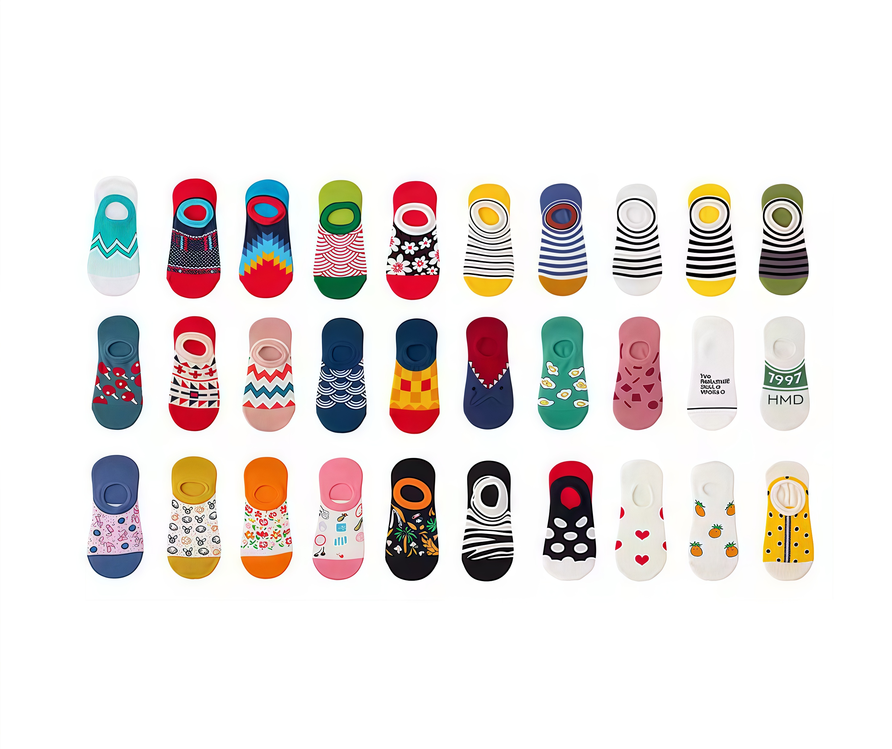 Low cut 360 digital printed socks