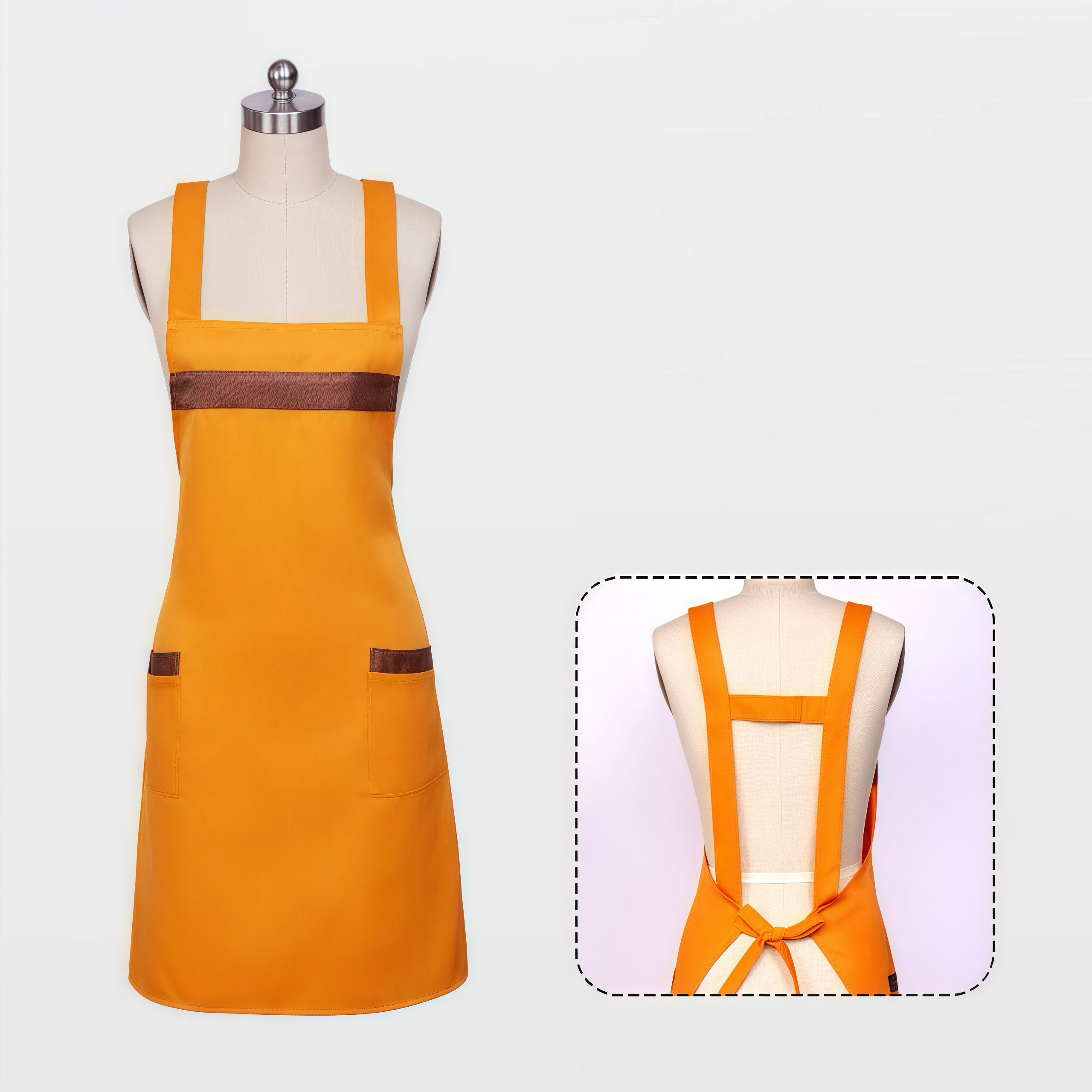 12 oz Woven knitted Two-Tone Kitchen Aprons w/ 2 pockets