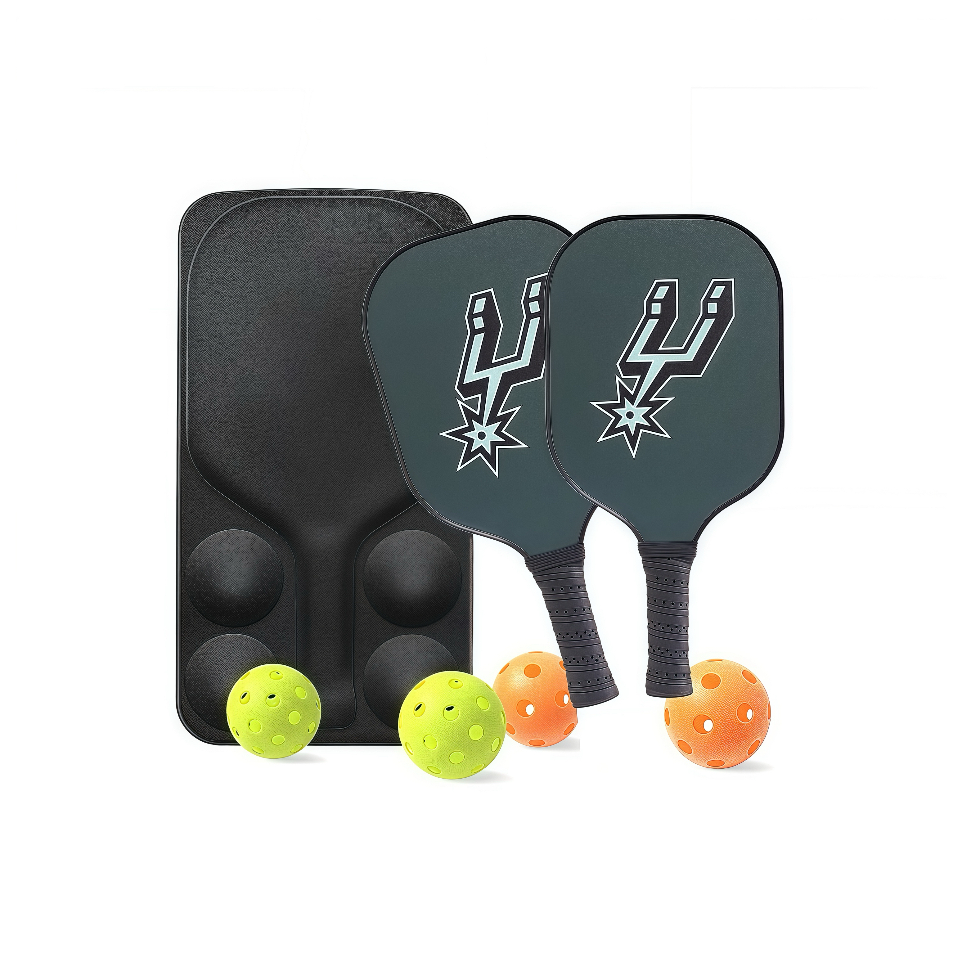 Youth Fiberglass Pickleball Set of 2, Pickleball Set with 2 Pickleball Rackets, EVA Bag & 4 Ball
