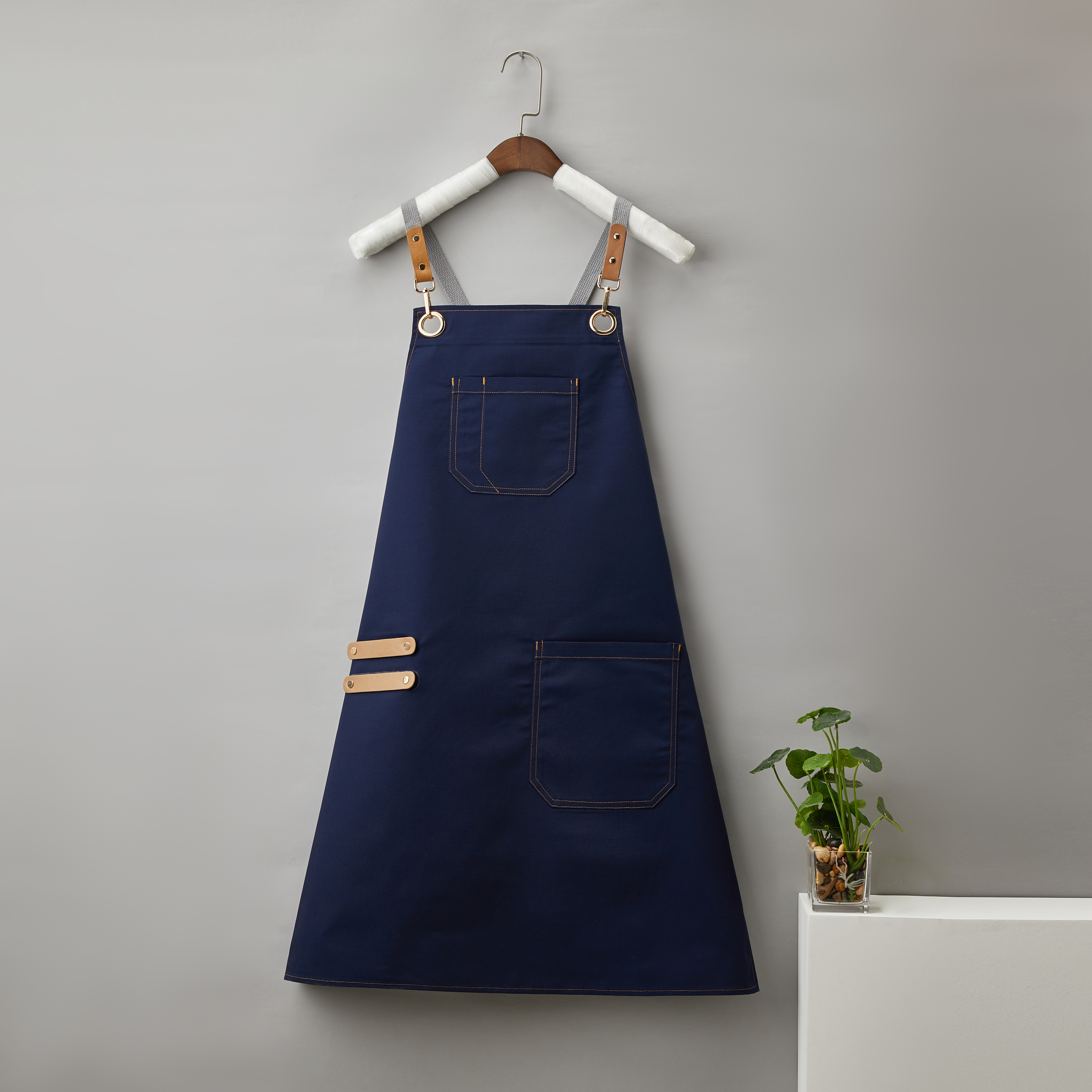 14 oz. Canvas Culinary Apron with Removable Strap & Attached Pockets