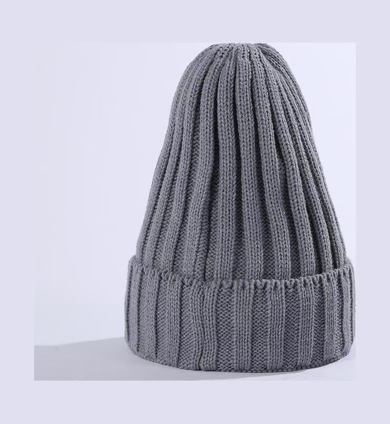 Striped Turn - Up Knitted Beanie with Custom Logo