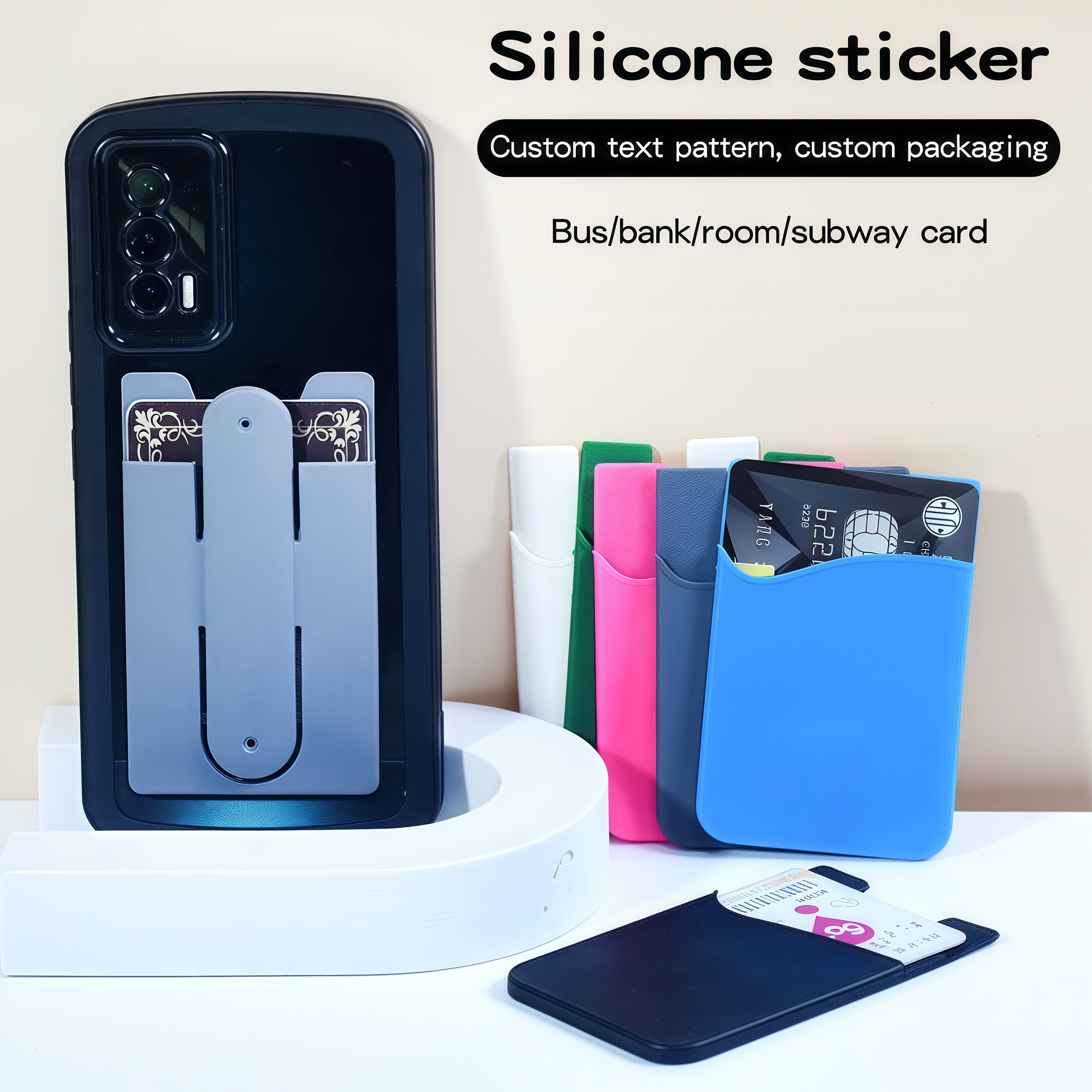 2-in-1 Adhesive Phone Wallet: Card Organizer with Kickstand