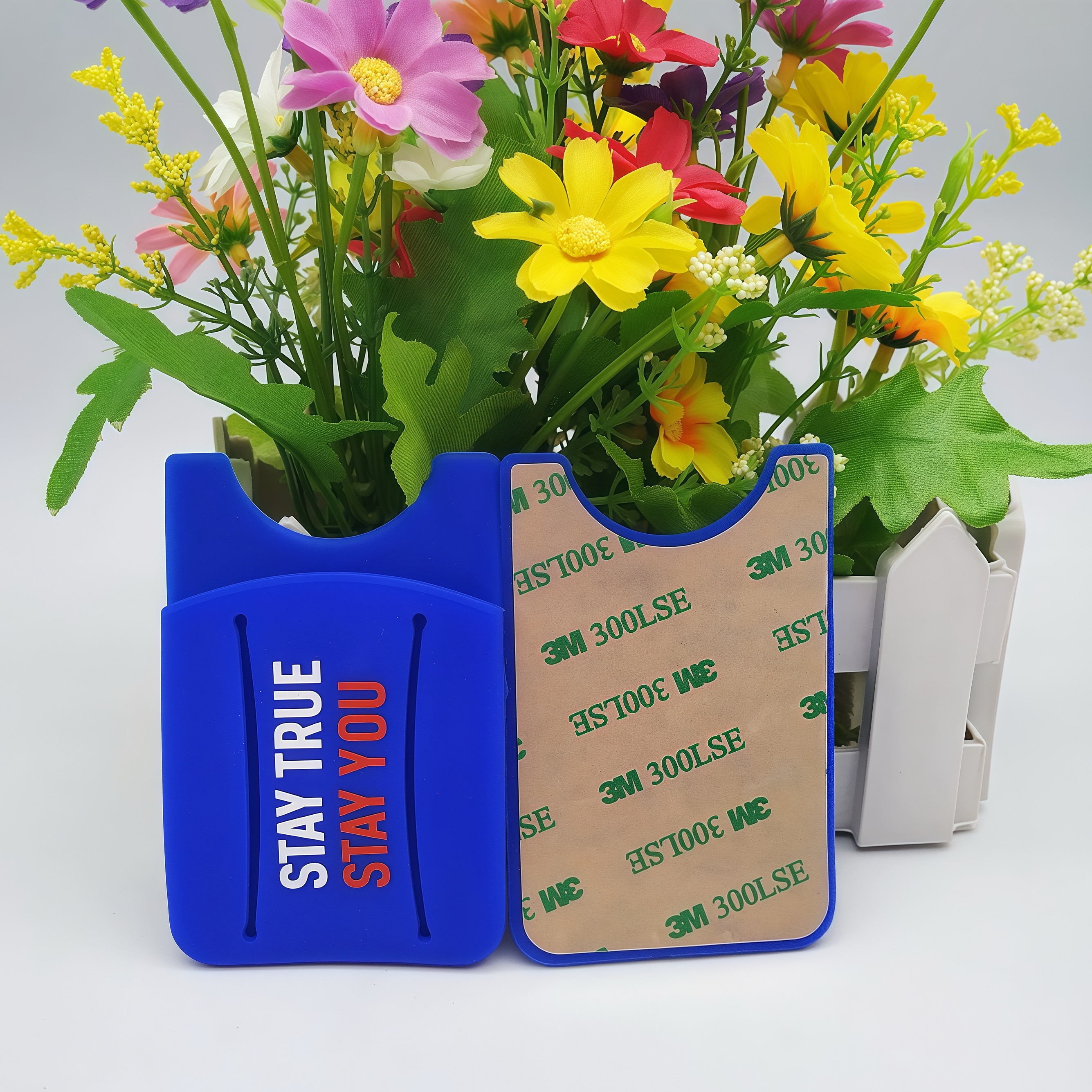 Silicone Stick-On Phone Wallet: Finger Slot for Grip + Card Storage