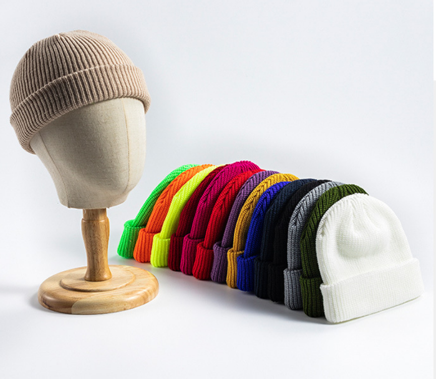 Cozy Soft Knitted Beanie Hat - Solid Color, Short - Cut Design